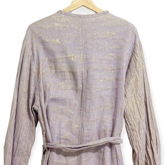 Raquel Allegra Trench Coat in Lilac Metallic, Size 2/M New with tag - Picture 8 of 16